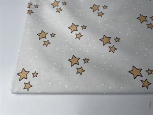 Patchwork stof (prøvetryk) - store fine stjerner på gråblå bund, 275 cm